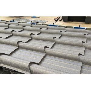 China RAL7024 Textured Matt Color Coated Metal Tiles Trapezoidal SS80 Grade Valspar HDP Corrugated Metal Wall Panels AZ160 on sale