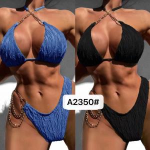 China Summer Bikini Solid Color For Women Beach Vacation Wear Waterproof High Elastic Moisture Permeable Abrasion-Resistant on sale