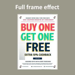 Custom Size A3 Wall Mounted Document Holder Transparent Acrylic Billboard ODM