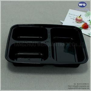 Diposable 3-Compartments Takeaway Plastic Food Container Disposable Food Grade