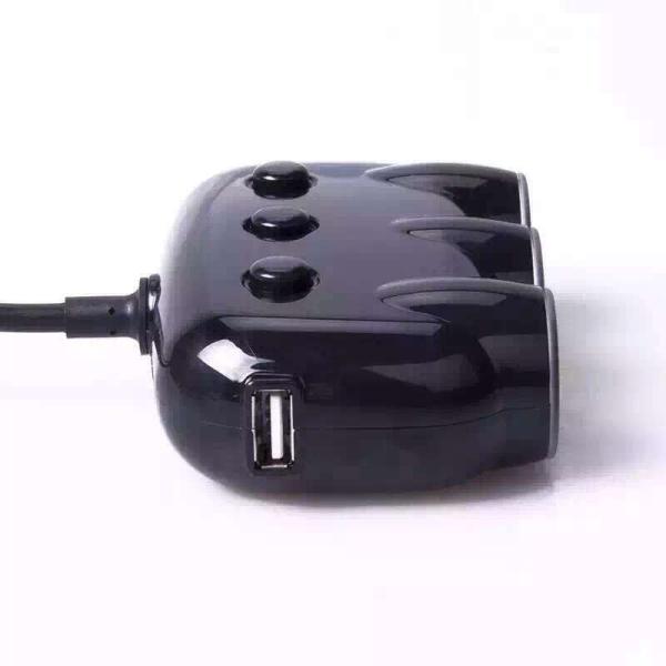 5V 3A car charger with 3 in 1 cigarette lighter with usb connecter