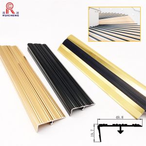 Anti Slip Extruded Aluminum Stair Nosing Silver Gold Black Customized Color