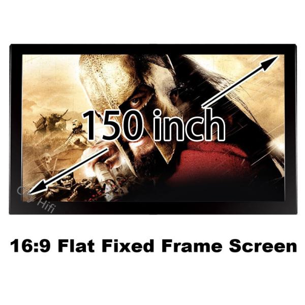 Quality Huge Cinema Size 3D Projection Screen 150 Inch Flat Fixed Frame Wall Mounted 16:9 Screens wholesale