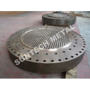 Drilled B265 Gr2 / SA105 Explosion Bonded Clad Plate Tubesheet for Heat Exchangers