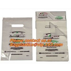 Compostable biodegradable poly plastic black gold die cut handle shopping