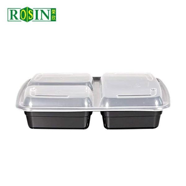 Square 3 Compartment Takeaway Food Container 1000ml Disposable Takeaway