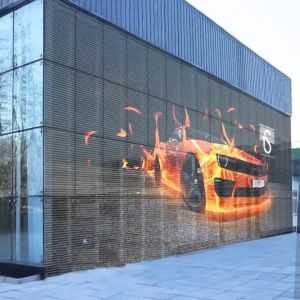 5600cd/sqm Transparent Flexible LED Display P3.91-p7.82 Outdoor Transparent LED