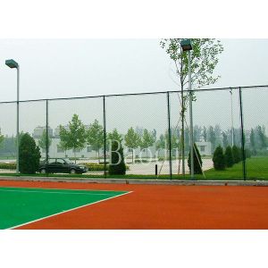 Green Plastic Chain Link Mesh Fence PVC Coated After Galvanized For Stadium