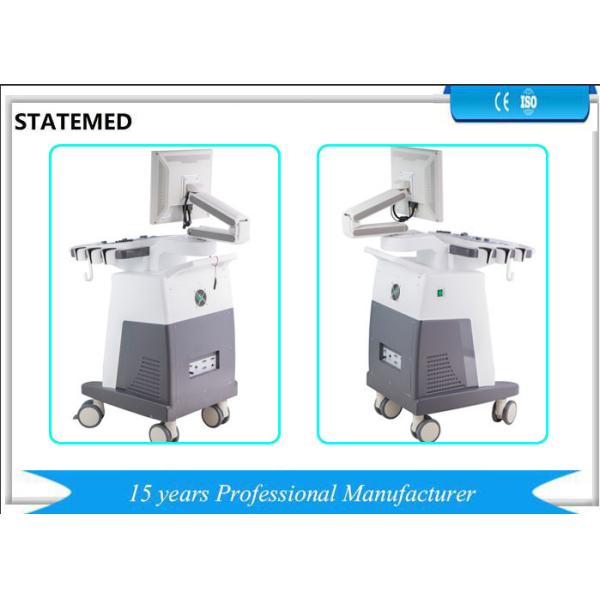 Trolley Type Color Doppler Ultrasound Scanner 24 Bit Color Depth 3 Transducer