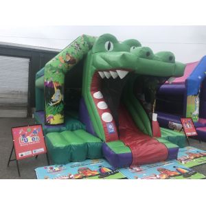 210D Crocodile Inflatable Bouncer Castle Jumping House With Slide