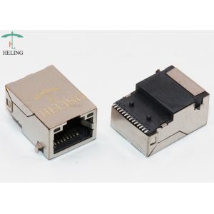 Tab Up Latch SMT RJ45 1000Base TX Connector With Built In LED