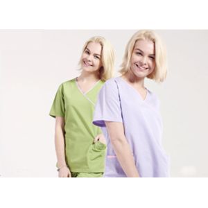 Split Hem Scrubs Medical Uniforms Back Straps With Drawstring Casual Trousers