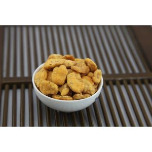 Cheap Split Dried Spicy Crispy Broad Beans Size Sieved Yellow Color Coated Seasoning for sale