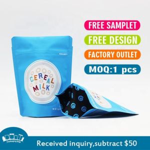 Customize Mylar Bags Smell Proof Zip Lock Soft Touch ECO Friendly Stand up