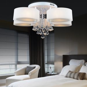 Round crystal ceiling lamp with Acrylic Lampshade for Indoor home Lighting