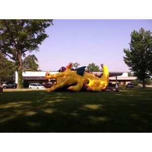 Big Dragon Inflatable Bouncer Castle Obstacle Course For Kids