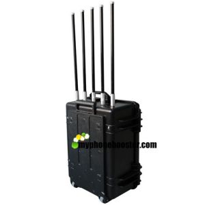 5 Bands 500W High Power Briefcase Portable Mobile Phone Signal Jammer Military
