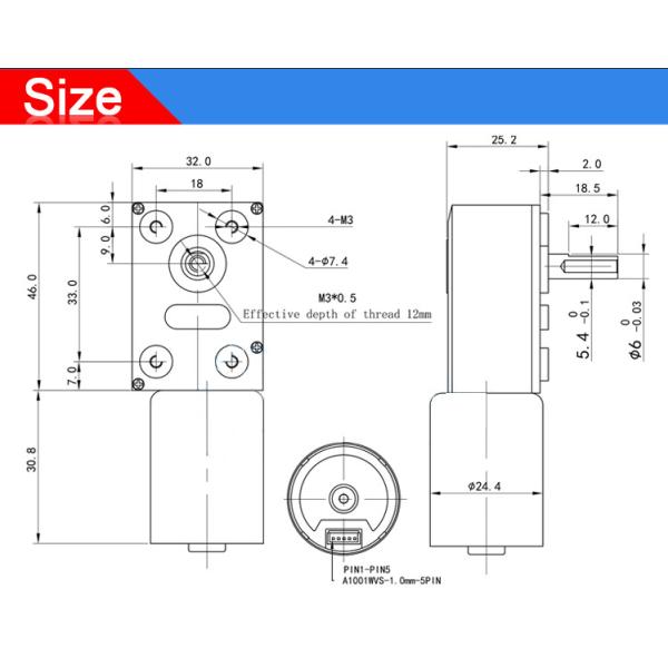 50W bldc Brushless Worm Gear Motor 2000rpm With Braker D Shaft