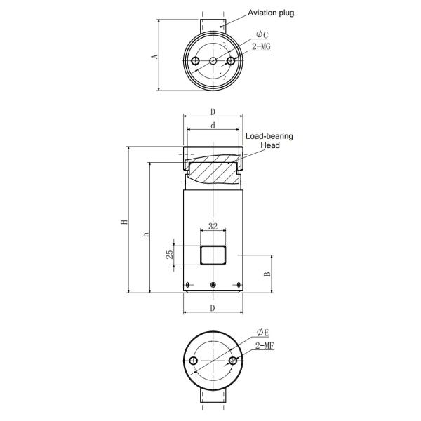 IP67 Stainless Steel Load Cell 50 To 3000kn Strain Gauge Force Transducer