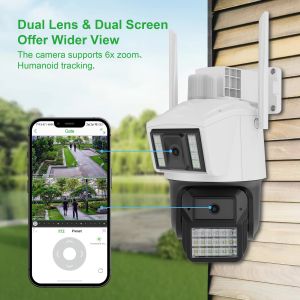 Outdoor Dual Lens AI Wireless Ip Dome Camera HD Cctv Wifi Dual Light Camera