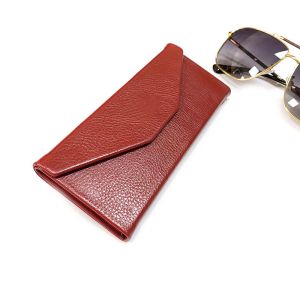 Triangle Custom leather eyeglasses case Folding Eyewear sunglasses case