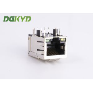 Right Angle integrated RJ45 single port female Jack with magnetics 8P8C For