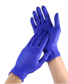 China Rubber Disposable Medical Hand Gloves Sterile Nitrile Slip Resistant on sale