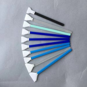 Rectangle Sponge Tipped Swab White Foam Green Stick