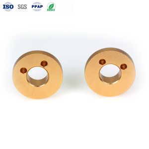 Precision CNC Aluminum Parts Anodized Gold ±0.01mm Tolerance