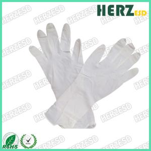 Cheap Waterproof Anti Oil ESD Hand Gloves , Nitrile Exam Gloves Powder Free Stretchable for sale