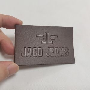 New Design Custom Embossed Logo Faux Leather Labels Stitching Custom Embossed