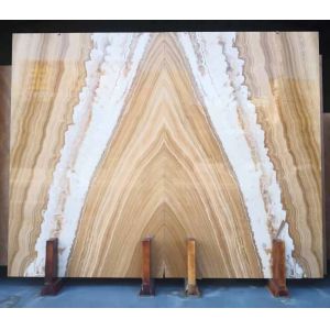 China Yellow And White Mulge Earl Royal Wood Grain Marble Wall Background on sale