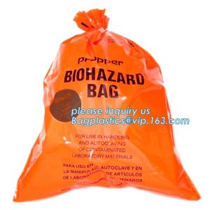 Draw string Biohazard garbage/trash bag for infecciosas/hospital use, biohazardo