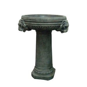 Simple Design Grey Bowl Outdoor Resin Fountains , Cast Stone Bird Baths