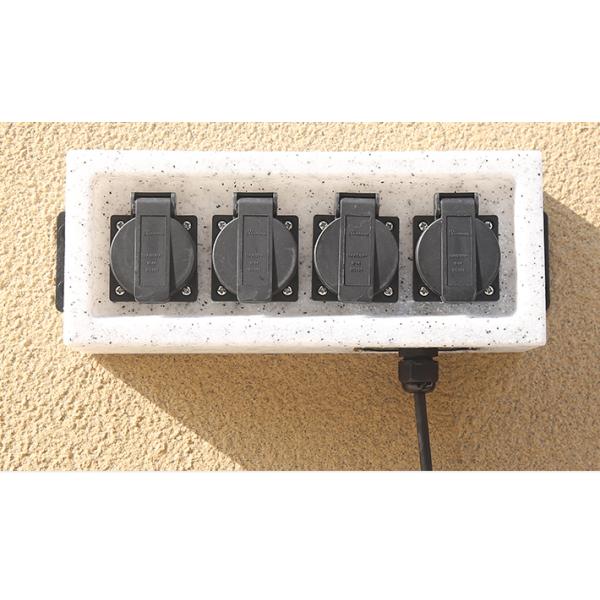 Outdoor Wall Mounted Electrical Power Socket Outlet Imitation Marble Polyethylene Plastic