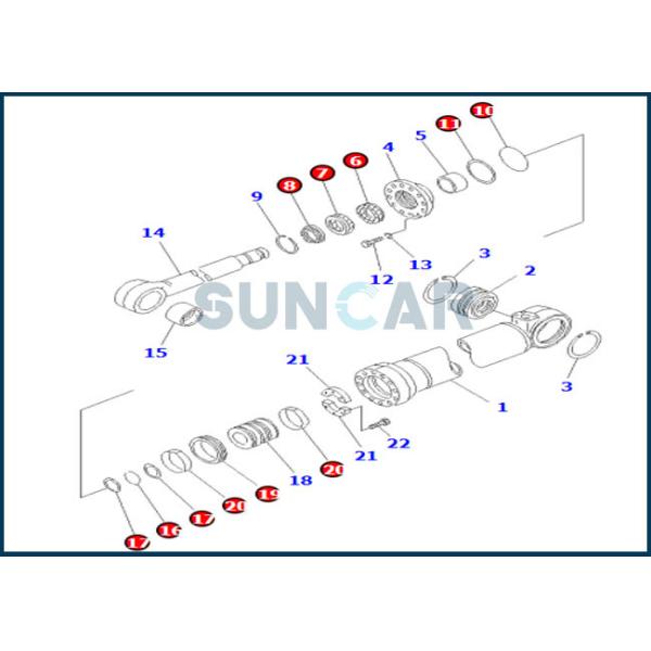 707-99-66210 7079966210 Steering Cylinder Service Kit For KOMATSU WD900-3 WA800