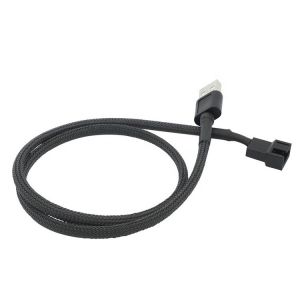 Braided USB to 3 Pin 4 Pin Molex Female PWM 5V Fan Power Supply Adapter