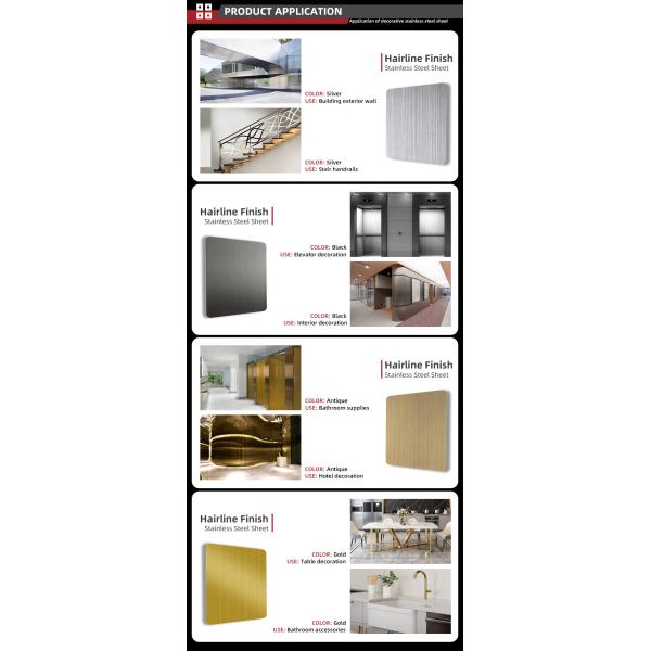 Antique Bronze Surface Brushed Stainless Steel Sheet 304 Pvd Copper Color Stainless Steel Wire Brush