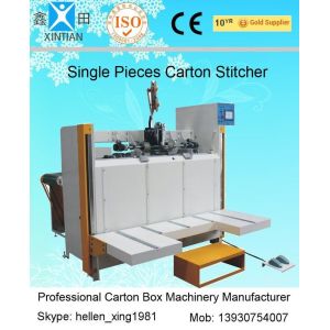 Servo System Single Piece Carton Box Stapler Machine With Speed 450 Nails / Min