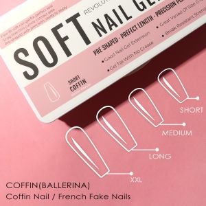 Selling Units Single item Transparent Long c Curve X Press on Gel Nails Tips