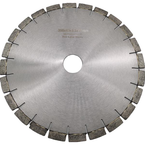 Quality U-shape Lava Stone Cutting 350mm Diamond Saw Blade Disc with Segment Size 40*3.3*15mm wholesale