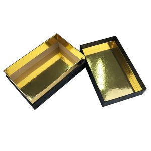 Black Rigid Cap Top Lid And Base Boxes Paper Packaging For Men'S Leather Belts