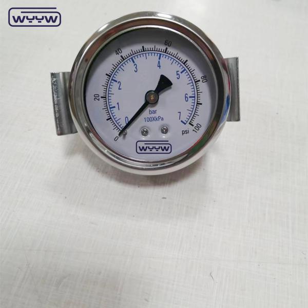 Quality ss304 hydraulic jack 1/4"bsp 2.5" axial liquid filled clamp pressure gauge wholesale