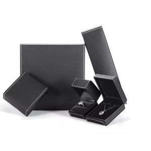 Rectangular PU Leather Box Recyclable Necklace Box Packaging Embossing