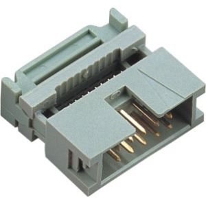 2.54 Box Header PBT Brass Semi Gold Tin Plating IDC Type Board To Wire