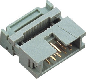 2.54 Box Header PBT Brass Semi Gold Tin Plating IDC Type Board To Wire