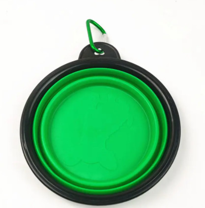 TPE Rubber Slow Feeder Dog Bowl Collapsible Silicone Portable Foldable Raised