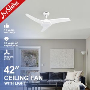 China 42 Inches Small Fancy LED Ceiling Fan Light in White Color from 1stshine with 2- on sale