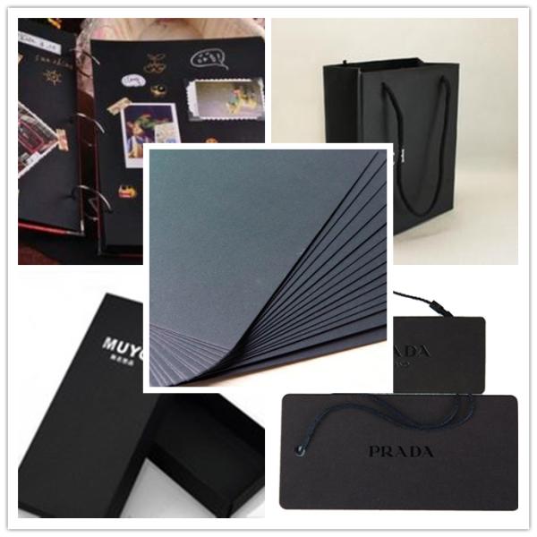 350gsm Mixep Pulp Black Paper board for shopping hand bag in recycled material