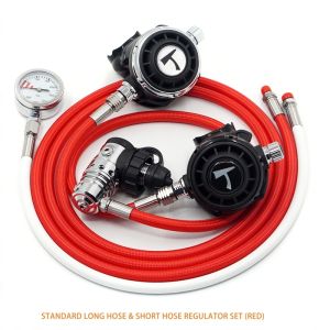 Short Hose Sidemount Scuba Diving Regulator Set Customizable For Underwater
